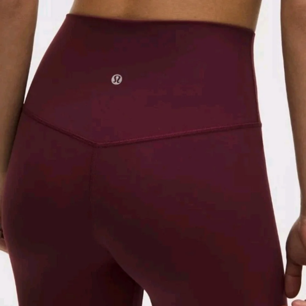 Lululemon Womens Burgundy Stretchy Align Yoga Activewear High-Rise Crop Legging